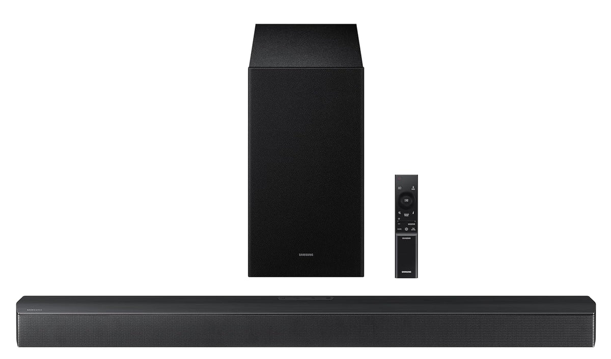 Samsung 370 W 3.1 ch Soundbar with Dolby Audio | DTS Virtual:X | Q-Symphony | Center Speaker | 3D Surround Sound | HDMI ARC | Optical in | Bluetooth | USB | Wireless Subwoofer (HW-B650F/XL, Black)