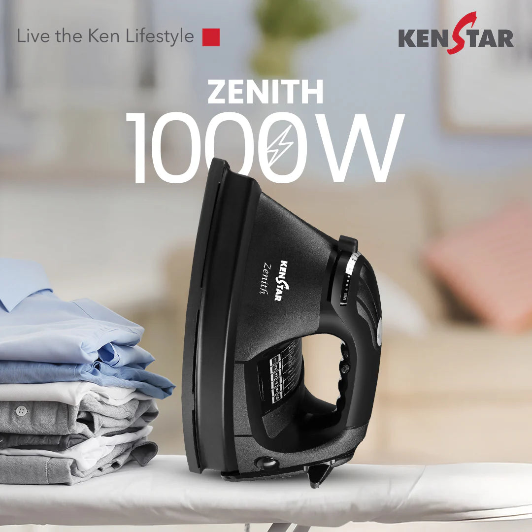 Zenith Heavy Weight Iron – 1000W, Non-Stick Soleplate