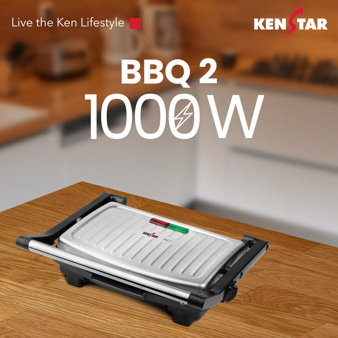 BBQ 2 Barbeque Grill–1000W with Non Stick Plates