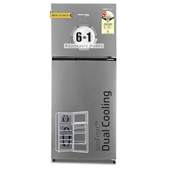 Voltas Beko, A Tata Product 243 L, 2 Star, 6-in-1 Adjustable Frost Free Inverter Double Door Refrigerator (RFF280D / WPXIR0I0000GO, Brushed Silver)