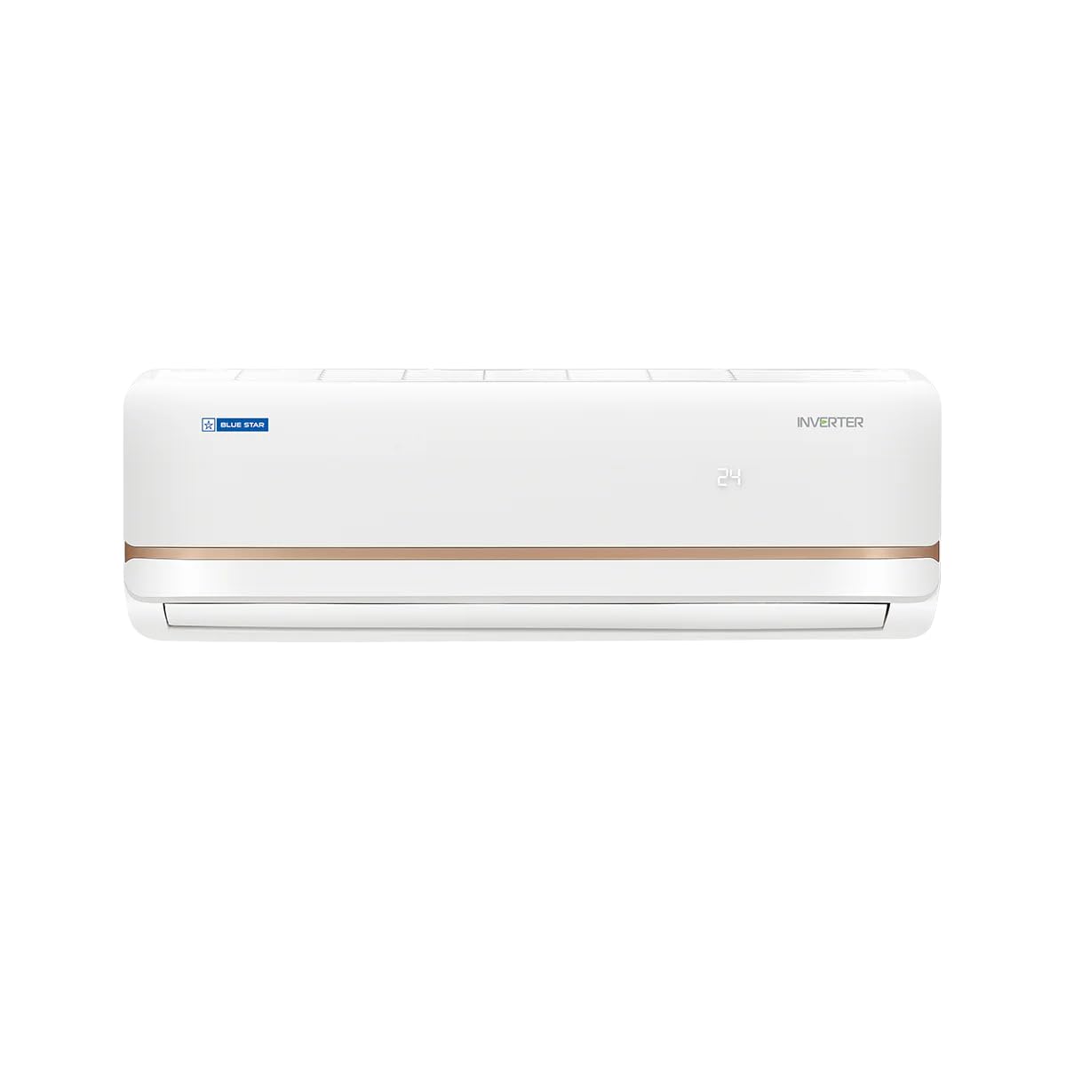 Blue Star 2023 Model 1 Ton 5 Star Split Inverter AC (IC512TNUR, White, Brown)