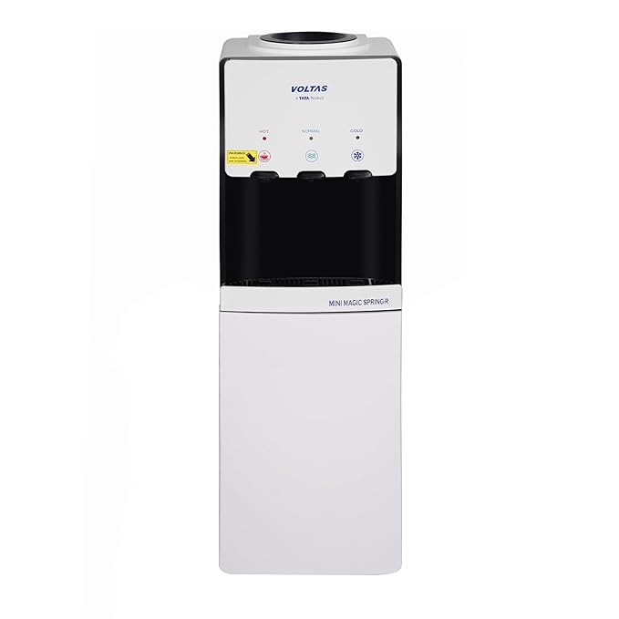 Voltas Floor Mounted Water Dispenser with Cooling Cabinet (Spring RV+, 3 Modes, White and Black), 5 Liters