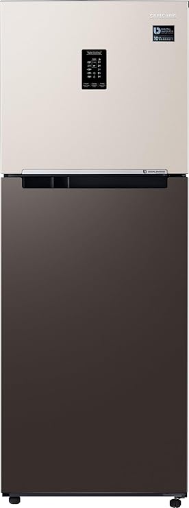 Samsung 301 L, 2 Star, Bespoke Convertible 5-in-1, Digital Inverter with Display, Frost Free Double Door Refrigerator (RT34CB522C7/HL, Beige & Charcoal)