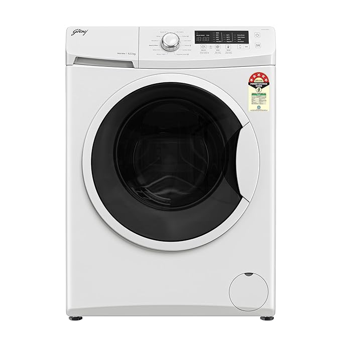 Godrej 6.5 Kg 5 Star AI Tech Fully-Automatic Front Load Washing Machine (WFEON CRS 6510 5.0 FKEDM GLWH, Glacial White)