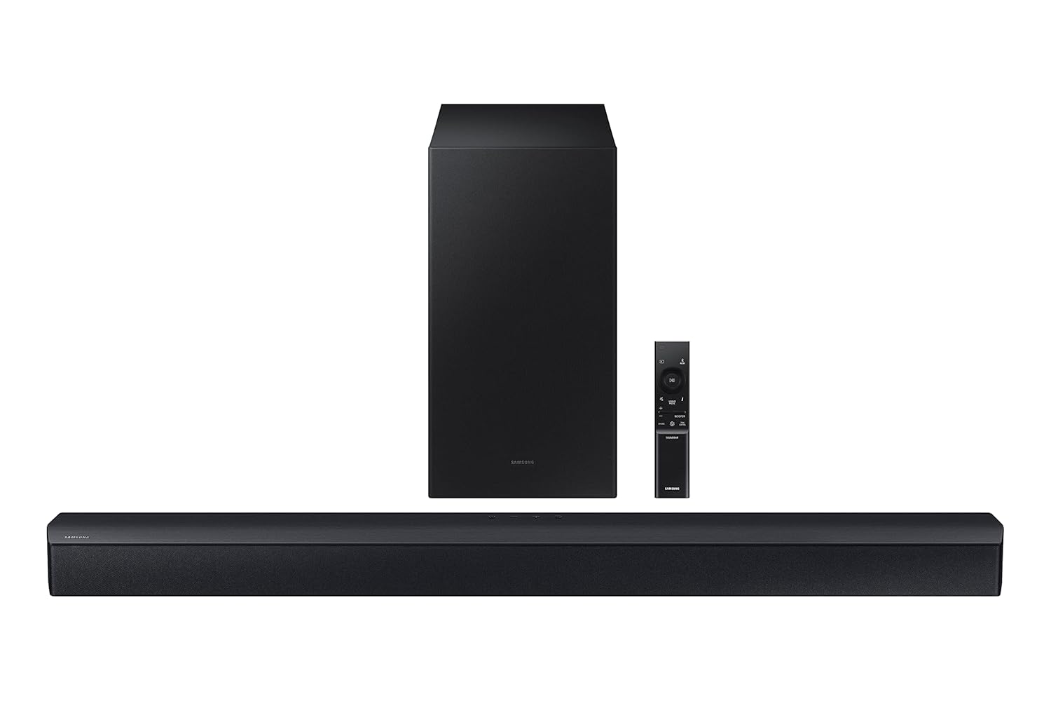 Samsung 300 W 2.1 ch Dolby Audio Soundbar, DTS Virtual:X, Surround Sound Expansion, Bluetooth, Optical in, USB, Wireless Subwoofer (HW-C450/XL, Black)