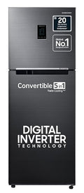Samsung 301L 3 Star Convertible 5 In 1 Digital Inverter Frost-Free Double Door Refrigerator Appliance (RT34C4523BX/HL,Luxe Black)