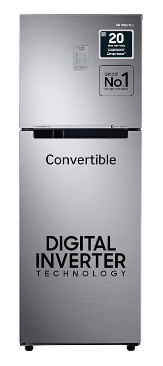 Samsung 236L 3 Star Convertible 3 In 1 Digital Inverter Frost-Free Double Door Refrigerator Appliance (RT28C3733SL/HL,Ez Clean Steel)