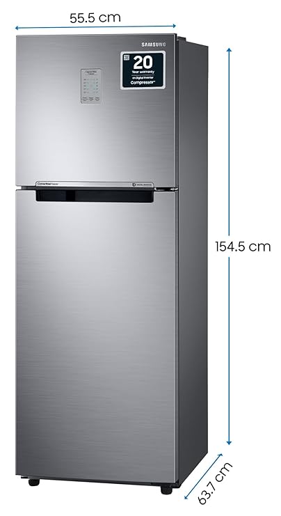 Samsung 236L 3 Star Convertible 3 In 1 Digital Inverter Frost-Free Double Door Refrigerator (RT28C3733BX/HL,Luxe Black)