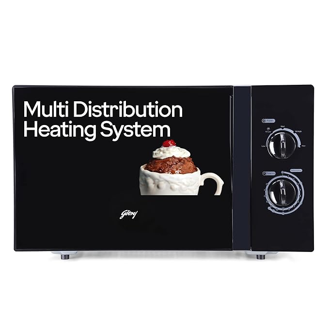 Godrej 25 L Solo Microwave Oven (GMX 725 SP1 TM Mirror, Multi distribution heat system), Black