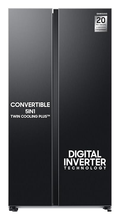 Samsung 653L Convertible 5-in-1 Side by Side with Wifi, SmartThings & AI (RS76CG8113B1HL, Black DOI)