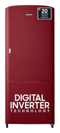 Samsung 183 L, 2 Star, Digital Inverter, Direct-Cool Single Door Refrigerator (RR20C11C2RH/HL, Scarlet Red)