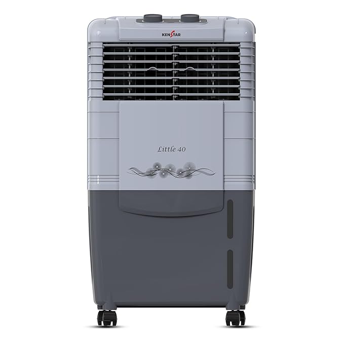 Kenstar LITTLE HC 40 Personal Desert Air Water Cooler for Home - Inverter Compatible, Honeycomb Cooling Pads, Collapsible Louvers, (40L, 135 Watts) GREY