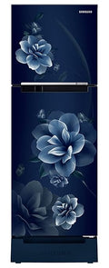 Samsung 236L 2 Star Inverter Frost-Free Double Door Refrigerator Appliance (RT28C3122CU/HL,Camellia Blue), Base Stand Drawer
