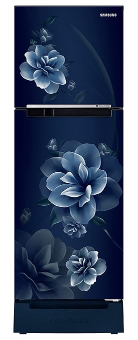 Samsung 236L 2 Star Inverter Frost-Free Double Door Refrigerator Appliance (RT28C3122CU/HL,Camellia Blue), Base Stand Drawer