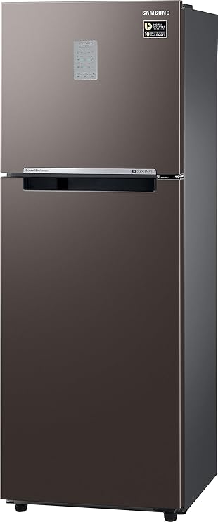 Samsung 236 L, 2 Star, Bespoke Convertible, Digital Inverter with Display, Frost Free Double Door Refrigerator (RT28CB732C2/HL, Cotta Steel Charcoal)