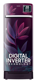 Samsung 215 L, 5 Star, Digital Inverter, Direct-Cool Single Door Refrigerator (RR23D2H259R/HL, Red, Paradise Bloom Purple, Base Stand Drawer)