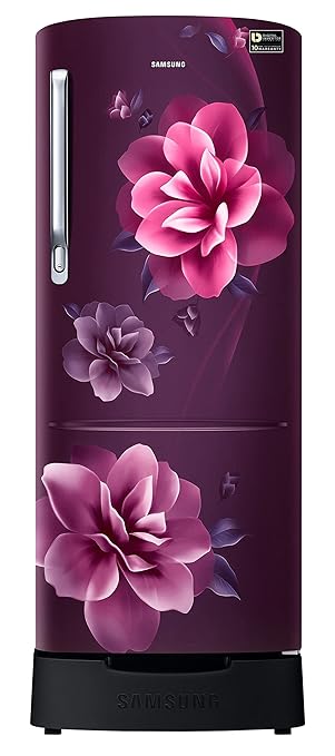 Samsung 223L 3 Star Inverter Direct-Cool Single Door Refrigerator Appliance (RR24C2823CR/NL,Camellia Purple) Base Stand Drawer