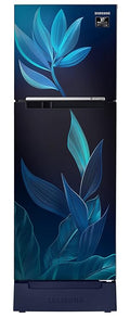 Samsung 236L 2 Star Inverter Frost-Free Double Door Refrigerator Appliance (RT28C31429U/HL,Paradise Bloom Blue), Base Stand Drawer
