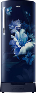 Samsung 183 L, 3 Star, Digital Inverter, Direct-Cool Single Door Refrigerator (RR20D1823UZ/HL, Midnight Blossom Blue, Base Stand Drawer)