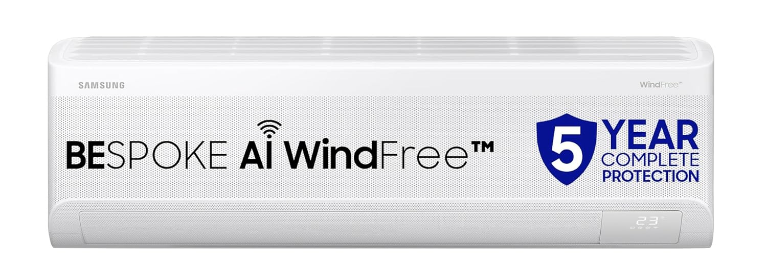 Samsung 1.5 Ton 3 Star Windfree AI Inverter Smart Split AC (WiFi, Energy Saving, Voice Control, Powerful Cooling, Copper, Digital Inverter, 4 Way swing, Convertible, BESPOKE AI AR60F19D1XWNNA)