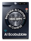 Samsung 12 kg, 5star, AI Control, AI Ecobubble, Super Speed, Wi-Fi, Hygiene Steam with Inbuilt Heater, Digital Inverter, Fully-Automatic Front Load Washing Machine (WW12DG6B24ASTL, Navy)