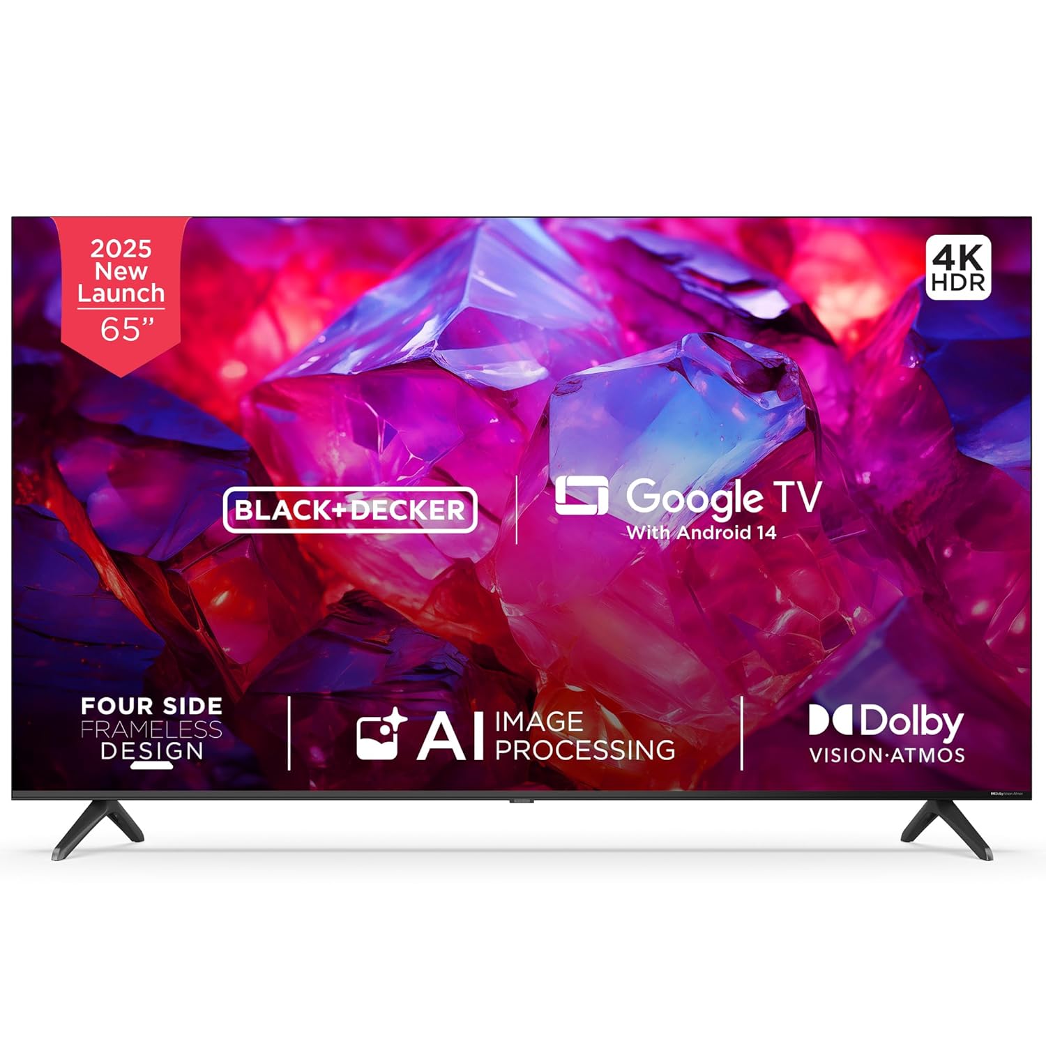 BLACK+DECKER 164 cm (65 inches) A1 Series 4K Ultra HD LED Smart Google TV BXTVGU65UD2875ATIN (Black)