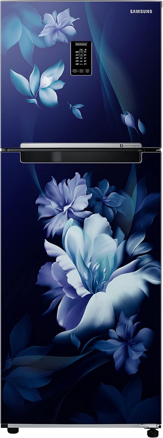 Samsung 291L 2 Star Convertible 5 In 1 Curd Maestro Digital Inverter Frost-Free Double Door Refrigerator Appliance (RT34C4622UZ/HL,Midnight Blossom Blue