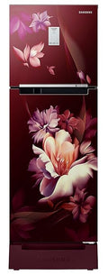 Samsung 236L 2 Star Inverter Frost-Free Convertible 3 In 1 Curd Maestro Double Door Refrigerator Appliance (RT28C3C32RZ/HL,Midnight Blossom Red) Base Stand Drawer