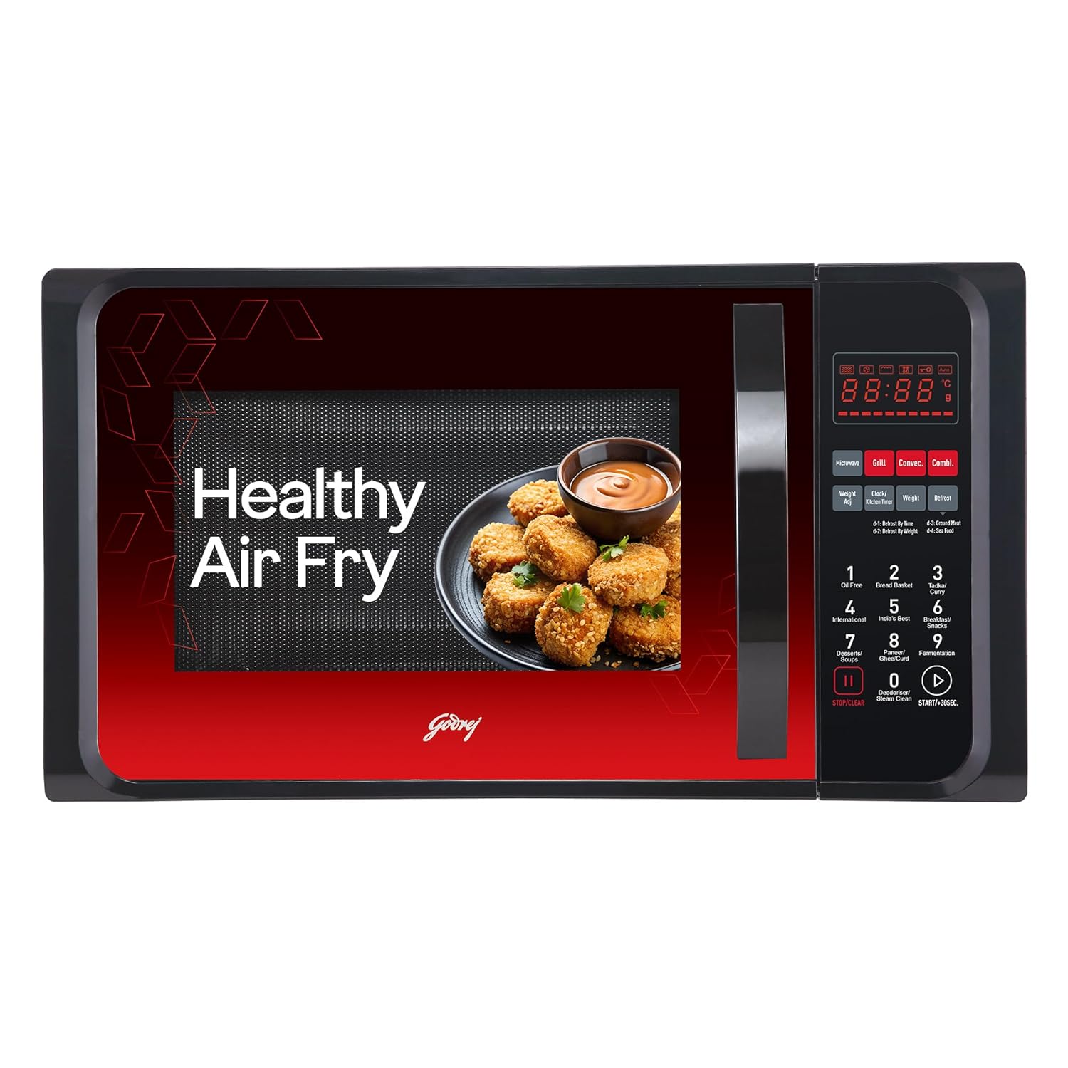 Godrej 23 L Convection Microwave Oven With Stainless Steel Cavity, Digital Display and 205 Instacook Receipes (GME 523 CF1 RM, Floral Black)