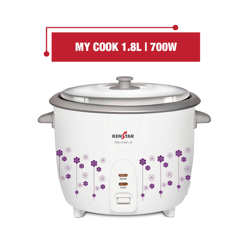 MY COOK 1.8L 700W Rice Cooker, with Mechanical Control Knob
