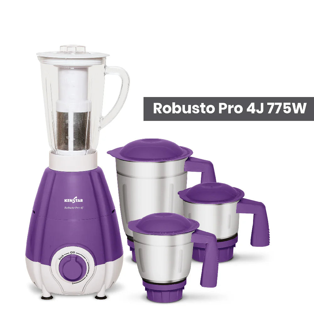 Mixer & Juicer ROBUSTO PRO 4J 775W, Mixer Grinder with POWER PLUS Turbo Motor