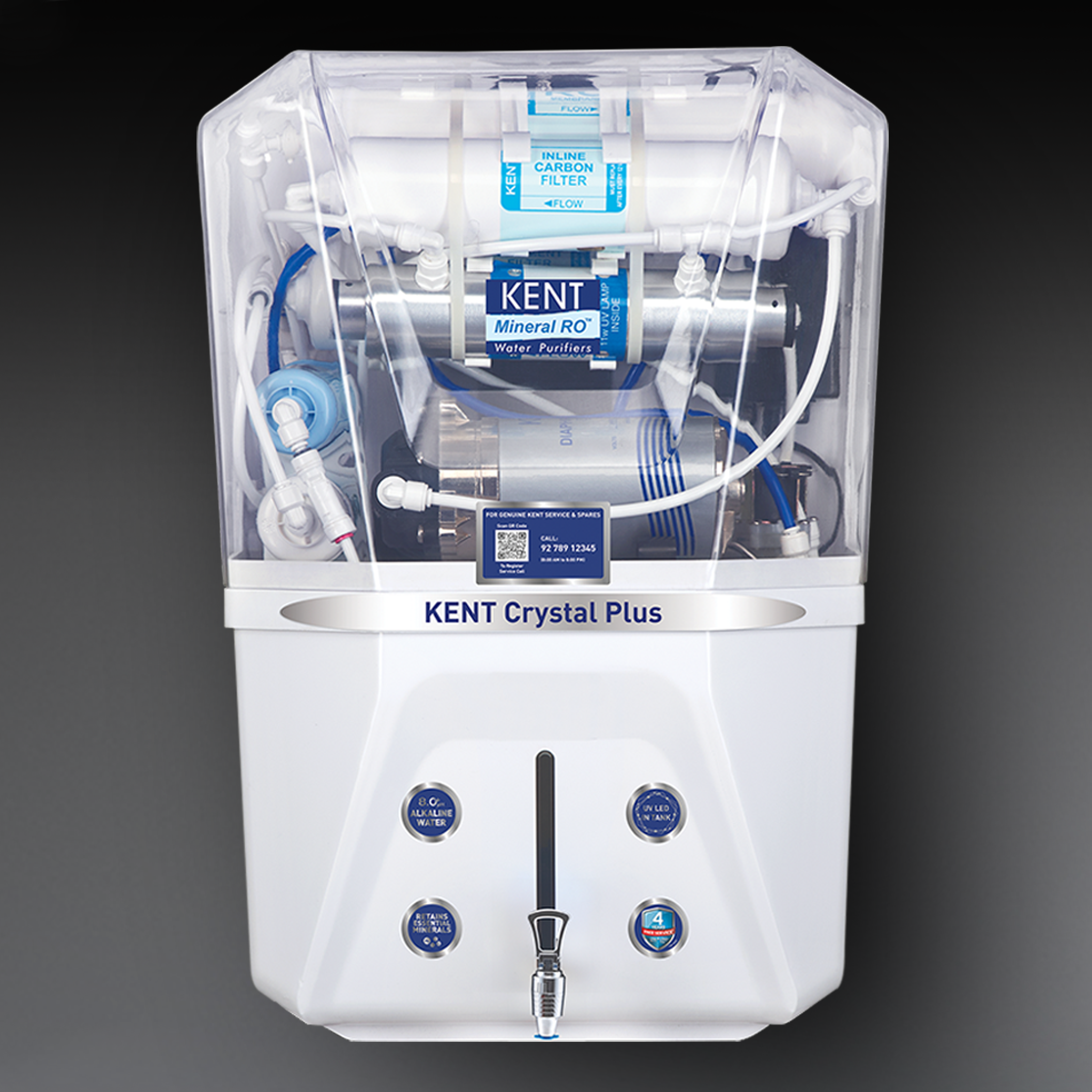 KENT Crystal Plus Next Gen RO Water Purifier with Alkaline that Enhances pH Level of the Purified Water up to 9.5 Item Code : 111122