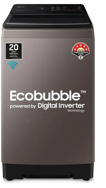Samsung 7 kg, 5 star, Eco Bubble Technology, Wi-Fi, Digital Inverter, Motor, Soft Closing Door, Fully-Automatic Top Load Washing Machine (WA70BG4542BRTL, Rose Brown)