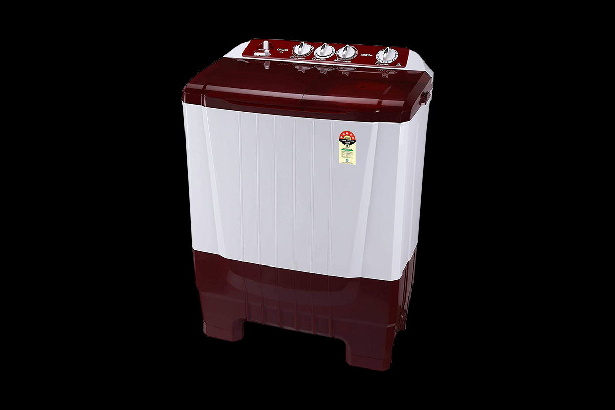 Onida 8.0 kg 5 Star Semi-Automatic Top Loading Washing Machine (S80SCTR, Lava Red)