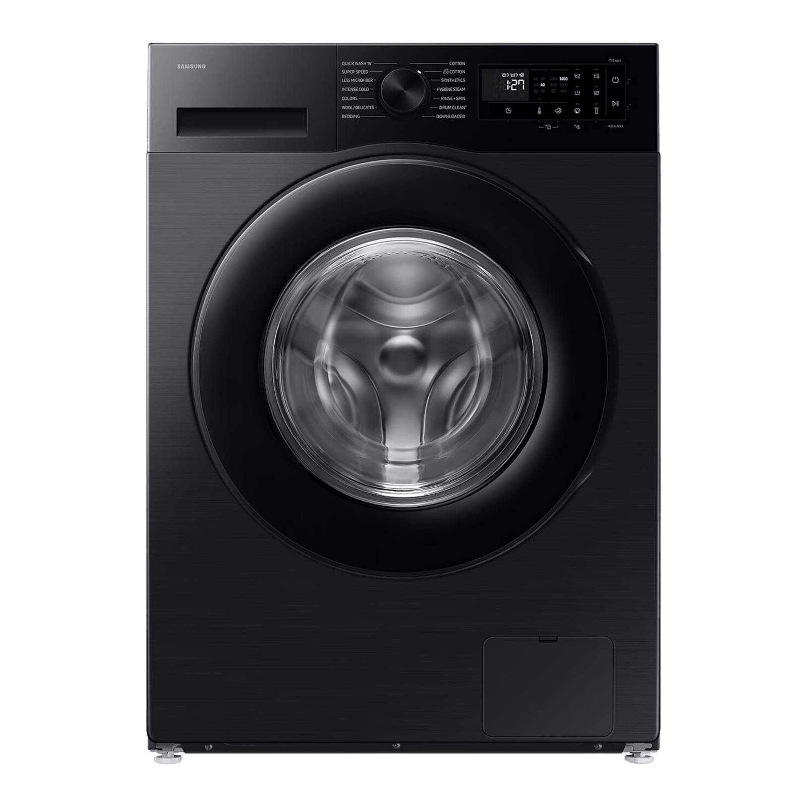 Samsung 9.0 Kg WW90DG5U24ABTL 5 Star AI Ecobubble SmartThings Technology Energy Mode with Hygiene Steam Digital Inverter Motor Fully Automatic Front Loading Washing Machine (2024 Model, Black)