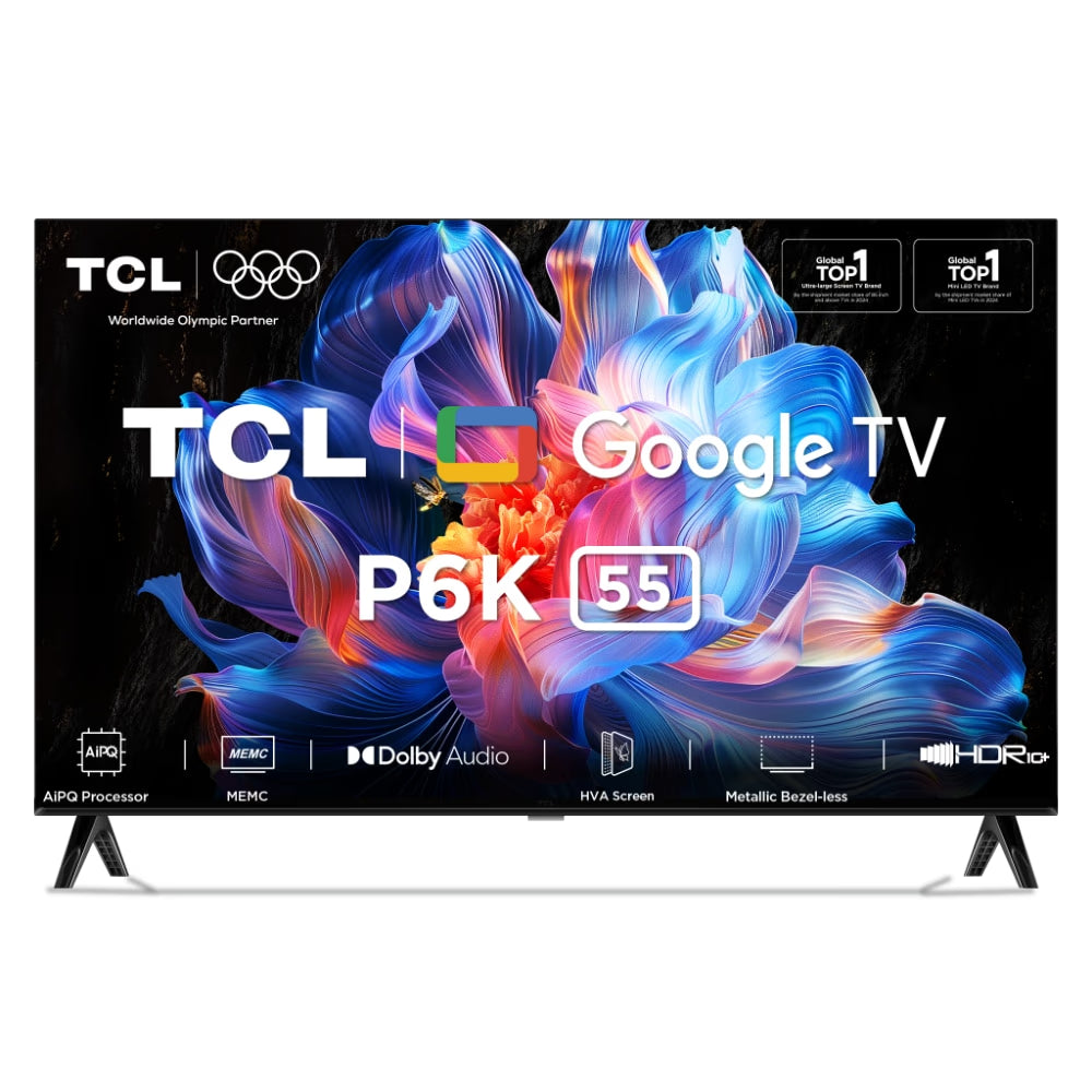 TCL 139 cm (55 inches) 4K UHD Google TV,55P6K, Black
